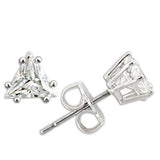 Alamode Rhodium 925 Sterling Silver Earrings with AAA Grade CZ in Clear - Alamode - Flyclothing LLC