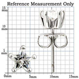 Alamode Rhodium 925 Sterling Silver Earrings with AAA Grade CZ in Clear - Alamode - Flyclothing LLC