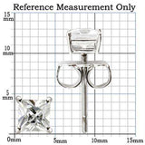 Alamode Rhodium 925 Sterling Silver Earrings with AAA Grade CZ in Clear - Alamode - Flyclothing LLC