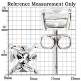 Alamode Rhodium 925 Sterling Silver Earrings with AAA Grade CZ in Clear - Alamode - Flyclothing LLC