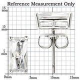 Alamode Rhodium 925 Sterling Silver Earrings with AAA Grade CZ in Clear - Alamode - Flyclothing LLC