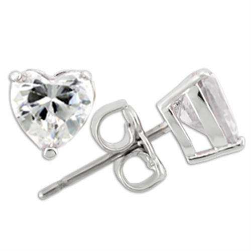 Alamode Rhodium 925 Sterling Silver Earrings with AAA Grade CZ in Clear - Alamode - Flyclothing LLC