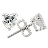 Alamode Rhodium 925 Sterling Silver Earrings with AAA Grade CZ in Clear - Alamode - Flyclothing LLC