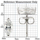 Alamode Rhodium 925 Sterling Silver Earrings with AAA Grade CZ in Clear - Alamode - Flyclothing LLC