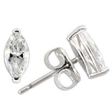 Alamode Rhodium 925 Sterling Silver Earrings with AAA Grade CZ in Clear - Alamode - Flyclothing LLC