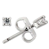 Alamode Rhodium 925 Sterling Silver Earrings with AAA Grade CZ in Clear - Alamode - Flyclothing LLC