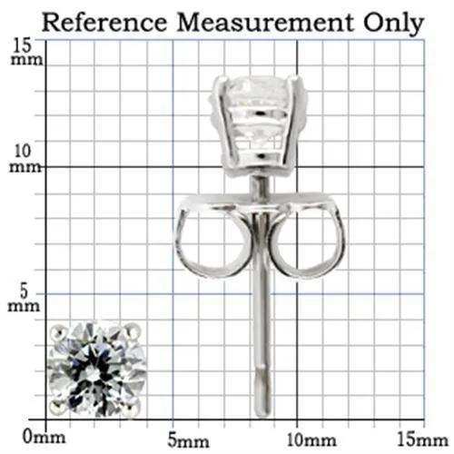 Alamode Rhodium 925 Sterling Silver Earrings with AAA Grade CZ in Clear - Alamode - Flyclothing LLC