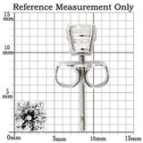 Alamode Rhodium 925 Sterling Silver Earrings with AAA Grade CZ in Clear - Alamode - Flyclothing LLC