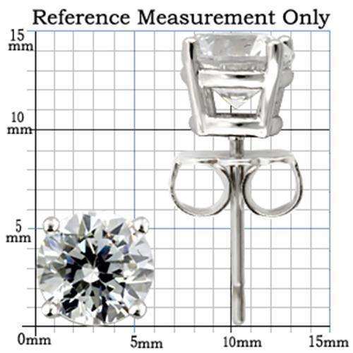 Alamode Rhodium 925 Sterling Silver Earrings with AAA Grade CZ in Clear - Alamode - Flyclothing LLC