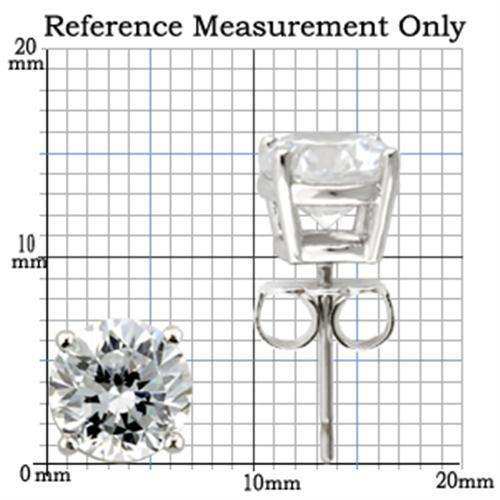 Alamode Rhodium 925 Sterling Silver Earrings with AAA Grade CZ in Clear - Alamode - Flyclothing LLC