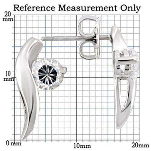 Alamode Rhodium 925 Sterling Silver Earrings with AAA Grade CZ in Clear - Alamode - Flyclothing LLC