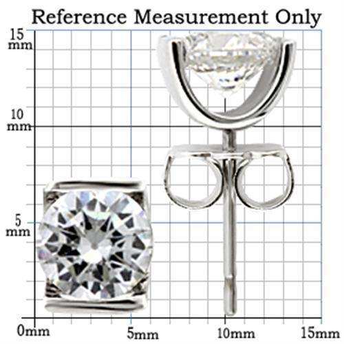 Alamode Rhodium 925 Sterling Silver Earrings with AAA Grade CZ in Clear - Alamode - Flyclothing LLC