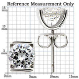 Alamode Rhodium 925 Sterling Silver Earrings with AAA Grade CZ in Clear - Alamode - Flyclothing LLC