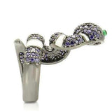 Alamode Ruthenium Brass Ring with AAA Grade CZ in Multi Color - Alamode - Flyclothing LLC