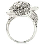 Alamode Rhodium Brass Ring with AAA Grade CZ in Clear - Alamode - Flyclothing LLC