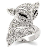Alamode Rhodium Brass Ring with AAA Grade CZ in Clear - Alamode - Flyclothing LLC