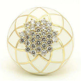 Alamode Gold Brass Ring with AAA Grade CZ in Clear - Alamode - Flyclothing LLC