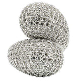 Alamode Rhodium Brass Ring with AAA Grade CZ in Clear - Alamode - Flyclothing LLC