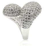 Alamode Rhodium Brass Ring with AAA Grade CZ in Clear - Alamode - Flyclothing LLC