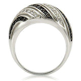 Alamode Rhodium + Ruthenium Brass Ring with AAA Grade CZ in Jet - Alamode - Flyclothing LLC