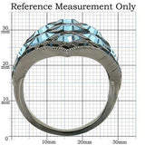 Alamode Ruthenium Brass Ring with Top Grade Crystal in Sea Blue - Alamode - Flyclothing LLC