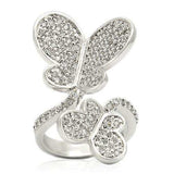 Alamode Rhodium Brass Ring with AAA Grade CZ in Clear - Alamode - Flyclothing LLC