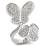 Alamode Rhodium Brass Ring with AAA Grade CZ in Clear - Alamode - Flyclothing LLC