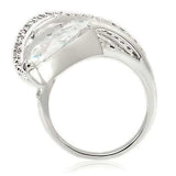 Alamode Rhodium Brass Ring with AAA Grade CZ in Clear - Alamode - Flyclothing LLC