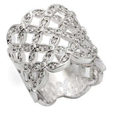 Alamode Rhodium Brass Ring with AAA Grade CZ in Clear - Alamode - Flyclothing LLC