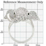 Alamode Rhodium Brass Ring with Top Grade Crystal in Jet - Alamode - Flyclothing LLC