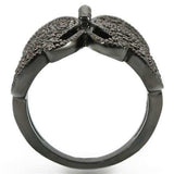Alamode Ruthenium Brass Ring with AAA Grade CZ in Champagne - Alamode - Flyclothing LLC