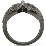 Alamode Ruthenium Brass Ring with AAA Grade CZ in Champagne - Alamode - Flyclothing LLC