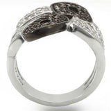 Alamode Rhodium + Ruthenium Brass Ring with AAA Grade CZ in Champagne - Alamode - Flyclothing LLC