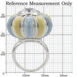 Alamode Rhodium Brass Ring with AAA Grade CZ in Clear - Alamode - Flyclothing LLC