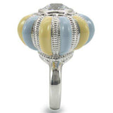 Alamode Rhodium Brass Ring with AAA Grade CZ in Clear - Alamode - Flyclothing LLC