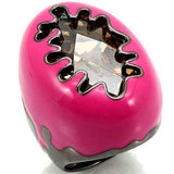 Alamode Ruthenium Brass Ring with AAA Grade CZ in Champagne - Alamode - Flyclothing LLC