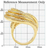 Alamode Gold Brass Ring with AAA Grade CZ in Clear - Alamode - Flyclothing LLC