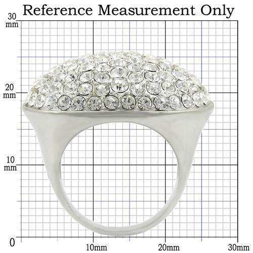 Alamode Rhodium+Brushed Brass Ring with Top Grade Crystal in Clear - Alamode - Flyclothing LLC