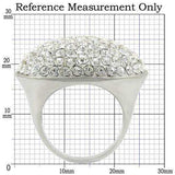 Alamode Rhodium+Brushed Brass Ring with Top Grade Crystal in Clear - Alamode - Flyclothing LLC