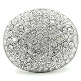 Alamode Rhodium+Brushed Brass Ring with Top Grade Crystal in Clear - Alamode - Flyclothing LLC