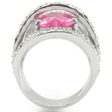 Alamode Rhodium Brass Ring with AAA Grade CZ in Rose - Alamode - Flyclothing LLC