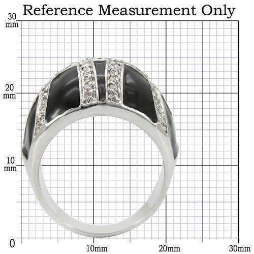 Alamode Rhodium Brass Ring with AAA Grade CZ in Clear - Alamode - Flyclothing LLC