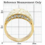 Alamode Gold Brass Ring with Top Grade Crystal in Clear - Alamode - Flyclothing LLC