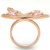Alamode Rose Gold Brass Ring with AAA Grade CZ in Rose - Alamode - Flyclothing LLC
