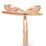 Alamode Rose Gold Brass Ring with AAA Grade CZ in Rose - Alamode - Flyclothing LLC