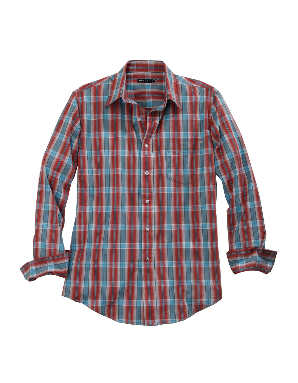 Tin Haul MENS HIGHWAY PLAID LONG SLEEVE WESTERN BUTTON DOWN SHIRT - Tin Haul - Flyclothing LLC