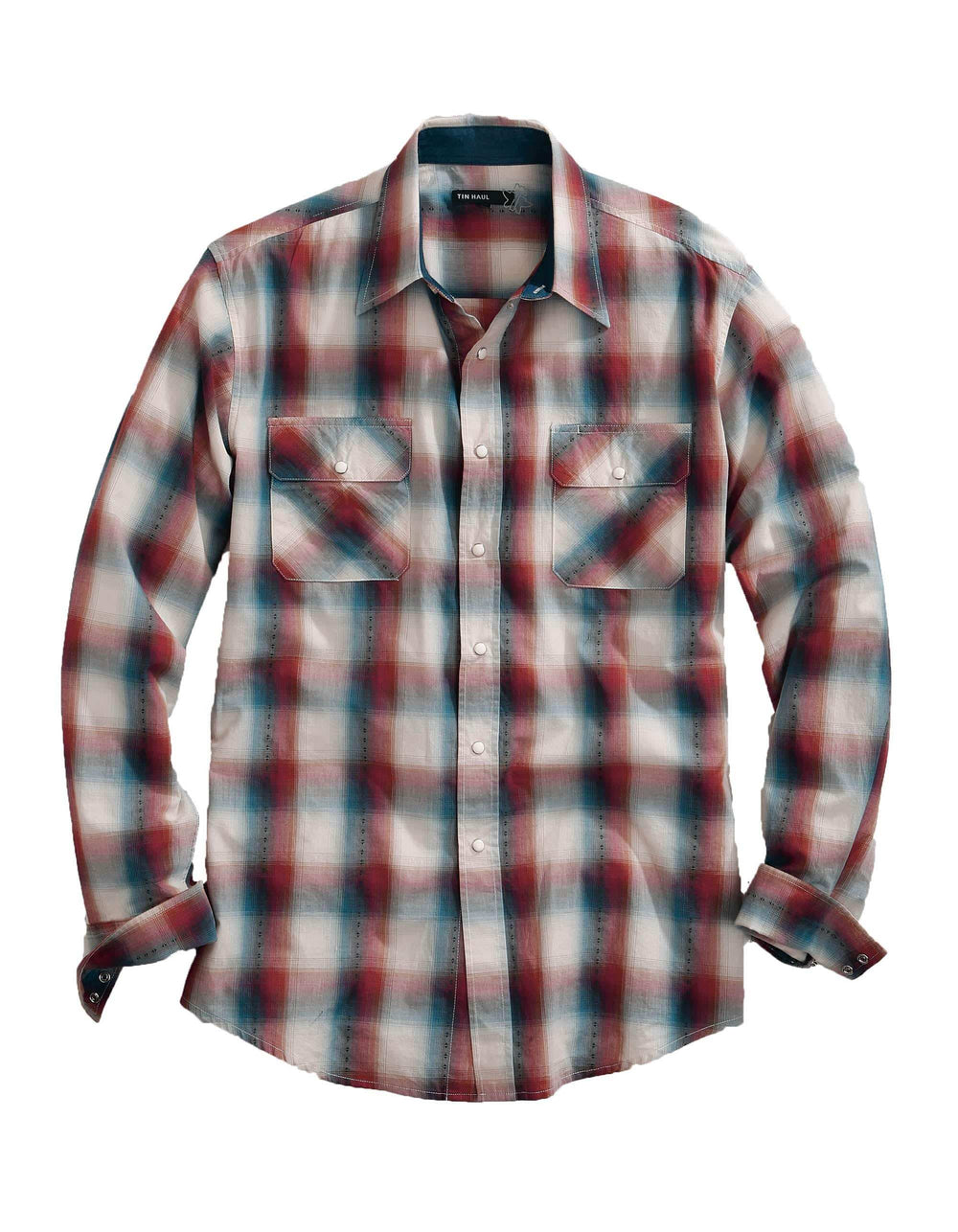 Tin Haul MENS LONG SLEEVE SNAP OMBRE DOBBY WESTERN SHIRT - Tin Haul - Flyclothing LLC