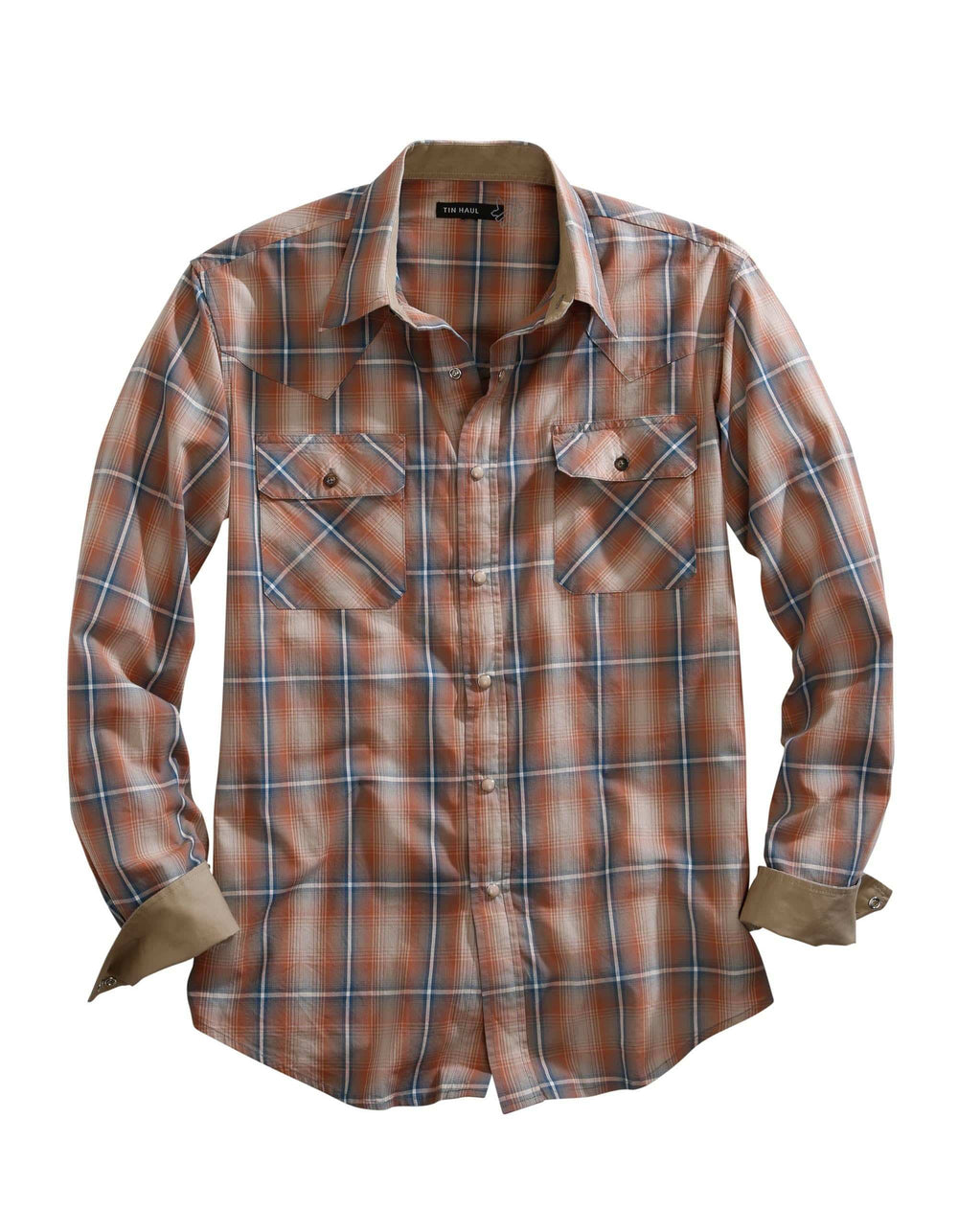 Tin Haul MENS LONG SLEEVE SNAP DUSTY OMBRE WESTERN SHIRT - Tin Haul - Flyclothing LLC