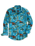 Tin Haul MENS LONG SLEEVE SNAP VINTAGE HAWAIIAN PRINT WESTERN SHIRT - Tin Haul - Flyclothing LLC