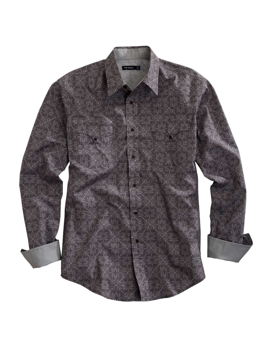 Tin Haul MENS LONG SLEEVE SNAP ARROW POINTS PRINT WESTERN SHIRT - Tin Haul - Flyclothing LLC
